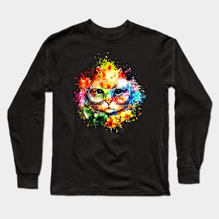 kitten watercolor Long Sleeve T-Shirt